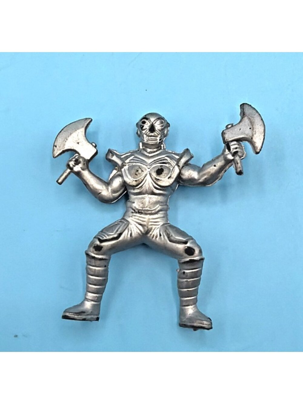 Vintage Mini Fig Ultraman Sentai Bioman Rangers Monochrome PVC 2" Silver